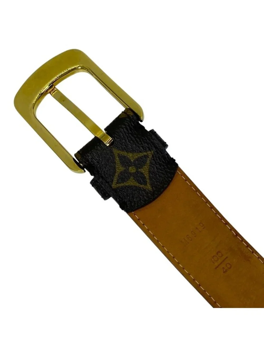 Louis Vuitton Monogram Ceinture Ellipse Belt Leather Brown Fine Daily Practical
